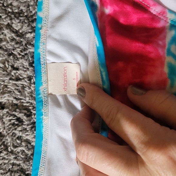 STUNNING vintage tied dyed USA RED WHITE BLUE STRAPLESS bikini - Picture 2 of 5